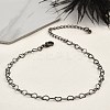 Brass Heart Link Bracelets for Women BJEW-G735-07B-1