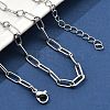 304 Stainless Steel Paperclip Chain Necklaces for Women Men NJEW-G161-01P-1