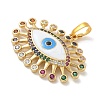 Rack Plating Brass Micro Pave Cubic Zirconia with Enamel Pendants KK-G515-46G-2