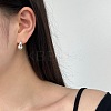 Teardrop Rhodium Plated 925 Sterling Silver Shell Pearl Dangle Earrings for Women EJEW-Q804-05P-2