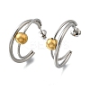 304 Stainless Steel Two Tone Stud Earrings EJEW-S263-02GP-4