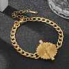 304 Stainless Steel Cuban Link Chain Bracelets for Women STAS-Z117-10G-2