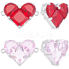 4Pcs 2 Colors Brass Pave Cubic Zirconia Connector Charms KK-BBC0018-42P-1