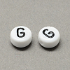 White and Black Acrylic Horizontal Hole Letter Beads X-SACR-Q101-01G-2