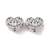 Brass Micro Pave Clear Cubic Zirconia Beads KK-S389-20P-1