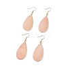 Natural Pink Aventurine Teardrop Dangle Earrings EJEW-G331-01G-08-1