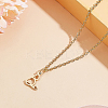 1pc 304 Stainless Steel Letter Pendant Necklaces NJEW-LP0001-39B-G-3