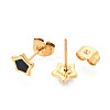 304 Stainless Steel Enamel Star Stud Earrings EJEW-T047-31G-A-2