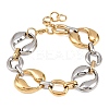 304 Stainless Steel Two Tone Chain Bracelets BJEW-P381-01A-A-2