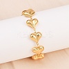 304 Stainless Steel Heart Link Chain Bracelets for Valentine's Day Gift BJEW-D359-17B-G-5