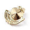 Real 18K Gold Plated Rack Plating Brass Micro Pave Cubic Zirconia Pendants KK-C015-28G-16-3