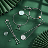 8Pcs 4 Style 304 Stainless Steel Round Cabochon Setting Bracelets DIY-UN0056-07-2