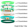 Polymer Clay Heishi Beaded Stretch Bracelets with Brass Beads for Daily Wear and Casual Style JO6865-1-4