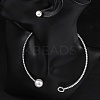 Round Plastic Imitation Pearl Stud Earrings & Cubic Zirconia Rhinestone Cuff Choker Necklaces Sets SJEW-U003-05P-2