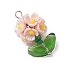 Glass Seed Beaded Flower Pendants X1-PALLOY-MZ00521-01-3