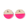 Transparent Resin & Wood Stud Earrings EJEW-N017-003A-D05-4