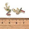 26Pcs Brass Micro Pave Cubic Zirconia Pendants KK-R218-09G-3
