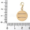 304 Stainless Steel Rhinestone Flat Round Pendant Decoration STAS-S165-36G-3