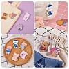 15Pcs 15 Style Bear & Rabbit Brooch Pins JEWB-SZ0001-35-6