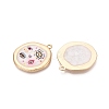 Printed Alloy Enamel Pendants ENAM-N071-10G-03-2
