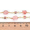 Handmade Brass Glass Square Link Chains CHC-T017-03-3