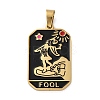 Ion Plating(IP) 304 Stainless Steel Enamel Pendants STAS-Q003-01G-018-1