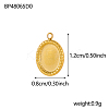 Oval Charms 304 Stainless Steel Pendants STAS-OY004-42G-2