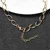 304 Stainless Steel Teardrop Link Chain Necklaces for Women Men NJEW-A058-02G-2