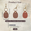 2Pcs 2 Colors PU Imitation Leather Keychains KEYC-CL0001-05-2