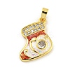 Christmas Brass Micro Pave Cubic Zirconia Pendants KK-H468-02D-01G-1