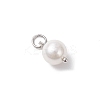 Shell Pearl Round Charms PALLOY-JF04476-02-4