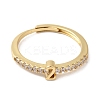 Rack Plating Brass Clear Cubic Zirconia Number 2 Adjustable Rings for Women RJEW-S407-09G-02-2