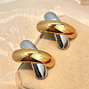 304 Stainless Steel Two Tone Stud Earrings LS-EJEW-G422-04GP-02-1