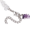 Natural Rose Quartz & Quartz Crystal & Amethyst Chip Beaded Necklaces NJEW-JN05099-04-5