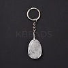 Natural Quartz Crystal Teardrop with Spiral Pendant Keychain KEYC-A031-02P-06-3