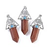 Synthetic Goldstone Faceted Pointed Bullet Big Pendants G-H076-02P-012-1