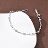 Brass Micro Pave Clear Cubic Zirconia Link Chain Bracelets for Women BJEW-D387-02P-3