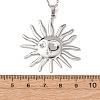 304 Stainless Steel Sun Pendant Cable Chain Necklaces for Men Women NJEW-K308-04C-P-5