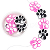 10Pcs 2 Colors Paw Print Food Grade Eco-Friendly Silicone Beads SIL-GO0001-07-1