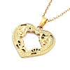 Heart with Steampunk Wheel Gear 304 Stainless Steel Pendant Necklaces NJEW-G083-03D-G-2