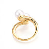 Brass Micro Pave Clear Cubic Zirconia Cuff Rings for Women KK-T074-26G-3