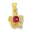 Flower Rack Plating Brass Micro Pave Cubic Zirconia Pendant KK-H485-01G-02-1