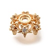 Rack Plating Brass Micro Pave Clear Cubic Zirconia Bead Caps KK-H508-25A-KCG-2