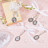 2Pcs 2 Styles Oval Tibetan Style Alloy Photo Pendant Decoration PALLOY-AB00060-5