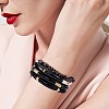 4Pcs 4 Style Acrylic Chunky Curved Tube Stretch Bracelet Sets BJEW-SW00074-02-5