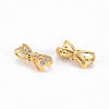 Brass Micro Pave Clear Cubic Zirconia Link Connectors ZIRC-S068-020-NF-2