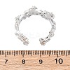 Brass Micro Pave Clear Cubic Zirconia Cuff Rings for Women RJEW-G345-02P-5