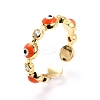 Brass Micro Pave Clear Cubic Zirconia Cuff Rings RJEW-O046-02G-5