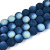 Frosted Opaque Glass Beads Strands GLAA-T032-P10mm-MBB14-1