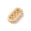 Rectangle Brass Micro Pave Clear Cubic Zirconia Charms KK-B100-053C-G-2